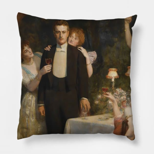 The Garden Of Armida by John Collier Pillow by Classic Art Stall