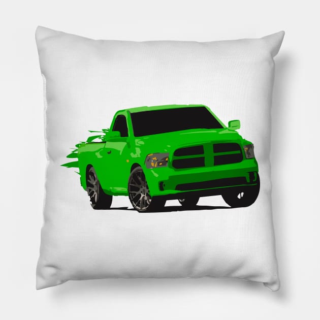 Dodge Ram green Pillow by mfz