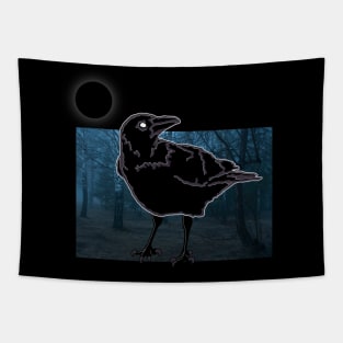 Spooky black bird Tapestry