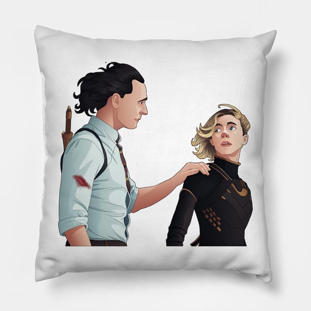 Lovedaggers: Glance Back Pillow by eclecticmuse