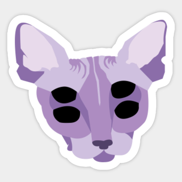 Purple Cat Face 4 Eyes Cat Sticker Teepublic