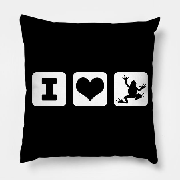 I Love Frogs Pillow by LunaMay