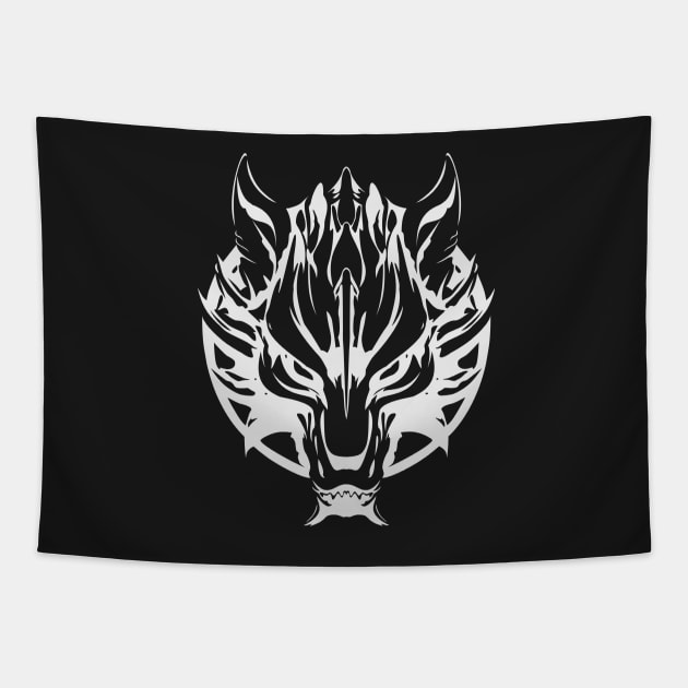 viking wolf Tapestry by yukiotanaka