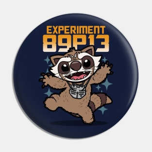 Experiment 89P13 Cute Kawaii Superhero Raccoon Alien Mashup Pin