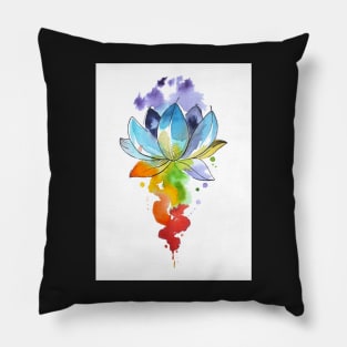 Chakra Yoga Lotus Flower Watercolour Pillow