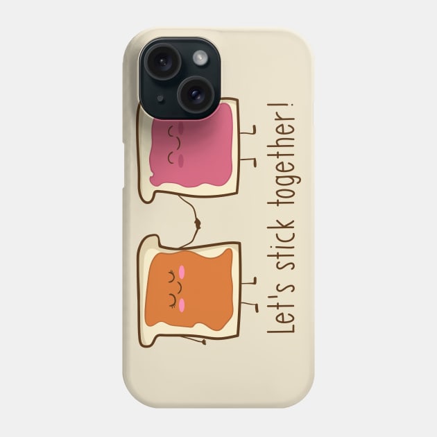Peanut Butter and Jelly - Let's Stick Together! Phone Case by Dreamy Panda Designs