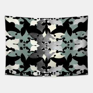 Shadow Frost- Black and White Art Deco Tapestry