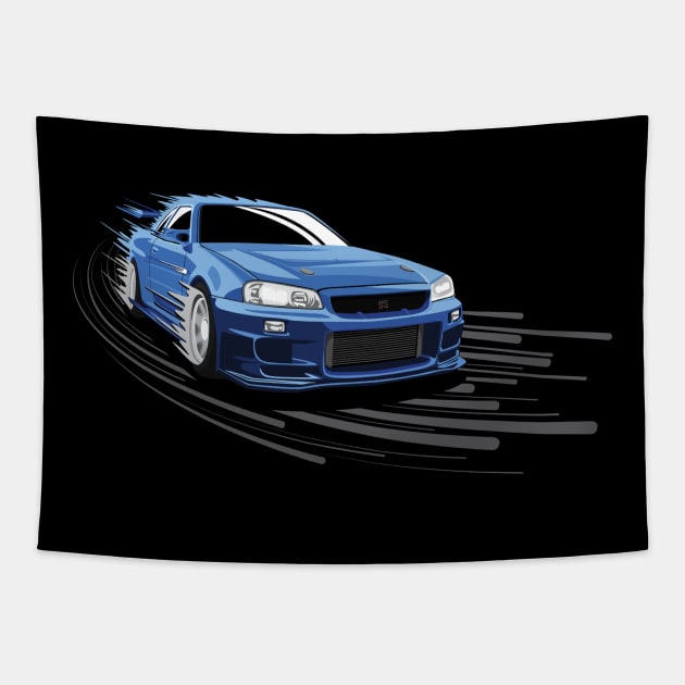 Flying skyline Tapestry by Bomdesignz