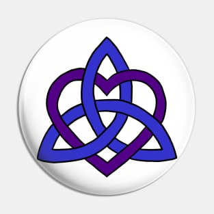 Celtic Knot Heart (Blue and Purple) Pin