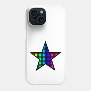 Rainbow and Black Buffalo Plaid Star Phone Case
