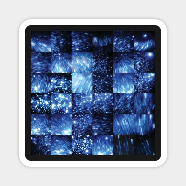 Blue Glitter - Video Stills Grid Magnet by ellenmueller