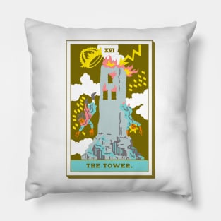 XVI - The Tower - Tarot Card Pillow