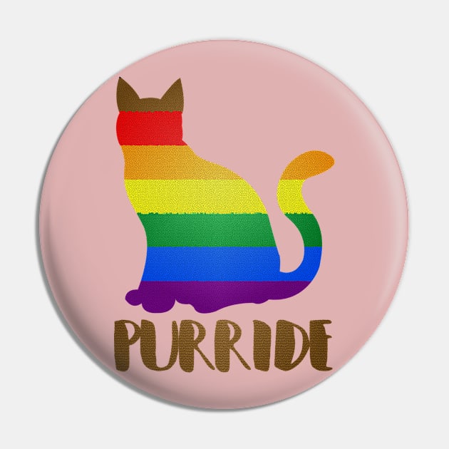 'Purride Rainbow Cat' Adorable Rainbows Gift Pin by ourwackyhome