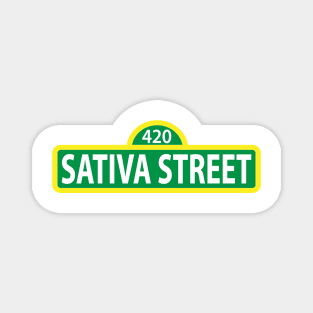 420 Sativa Street Sign Logo Magnet