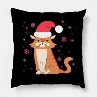 Grumpy Christmas Cat. Christmas Cat 2024 Pillow