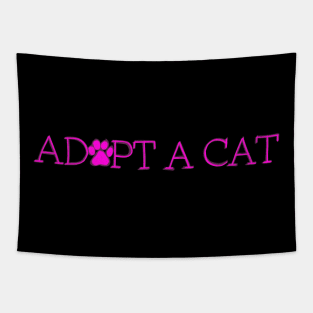 Adopt A Cat Pink And Black Tapestry