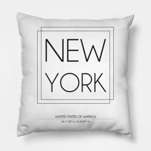 New York City Minimal Typography 2 Pillow