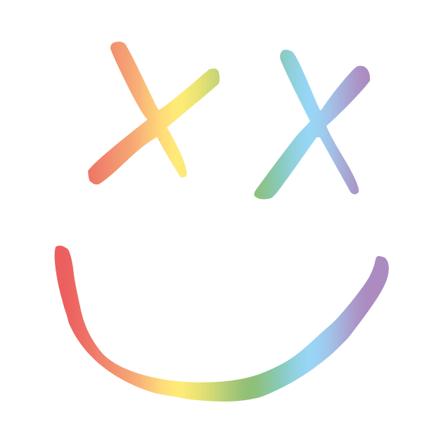 Rainbow Smiley Louis Tomlinson white background by lashton9173