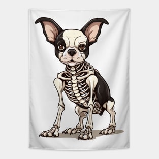 Skeleton Boston Terrier Dog Tapestry