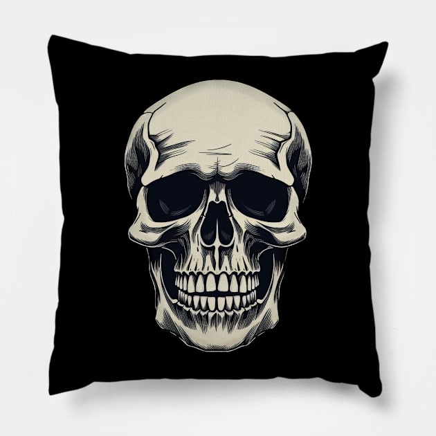 Human Skull Pillow by Merchgard