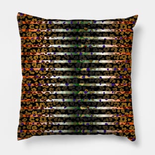 Colourful gradient unique flowers leopard stripes abstract modern 241 Pattern Pillow