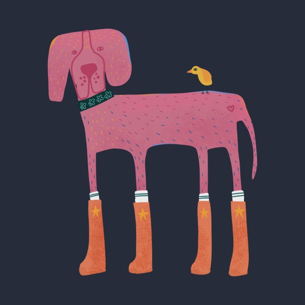 Pink Great Dane by Kathy Osborne Studio