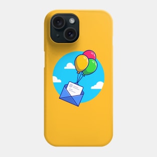 Envelope And Paper Flying With Balloons Phone Case