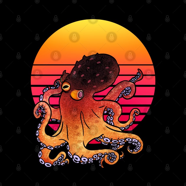 OCTOPUS VAPORWAVE SUN by Angsty-angst