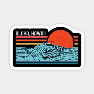 Retro Aloha Beach Surf Vintage Hawaii Surfing Wave 80s 70s Magnet