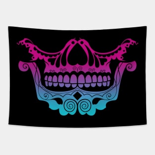 Sugar Skull Festive Nose and Jaw Vaporwave Tapestry