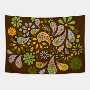 Autumn Color Palette Floral Decor Tapestry