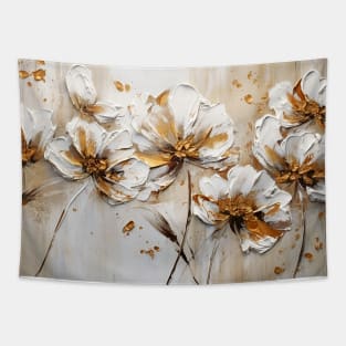 3D flowers - creamy and textured painting Tapestry