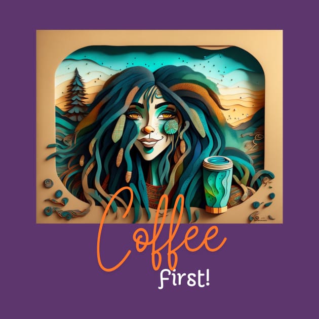 Coffee First! (blue hair dreads) by PersianFMts