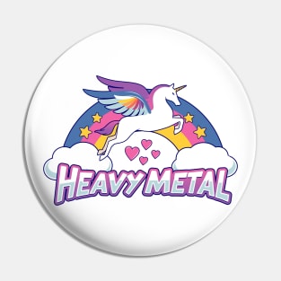 Funny Heavy Metal Unicorn Pin