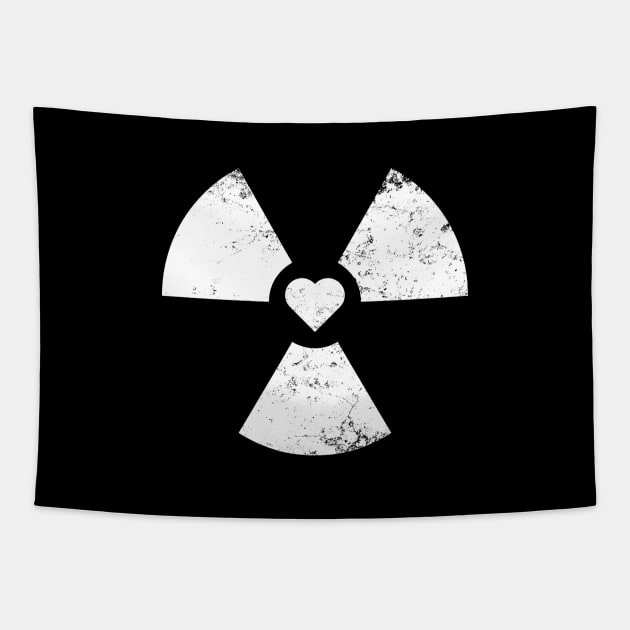 Radioactive Sign Radiation Symbol Nuclear Hazard Heart Tapestry by Decamega