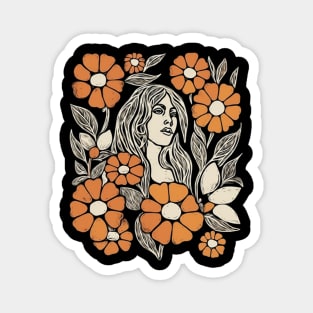 Boho Rock Chick Vintage Retro Magnet