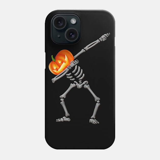 Halloween shirts Dabbing Skeleton Pumpkin Phone Case by Jose Luiz Filho