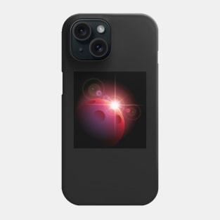 Cosmic Background with Planet and Star Rising Phone Case