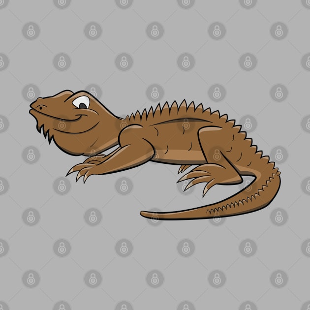 Cartoon Brown Lizard by Dad n Son Designs