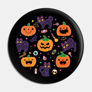 Halloween Pumpkin Cat Pin