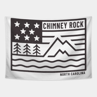 Visiting NC Mountain Cities Chimney Rock, NC Flag Tapestry