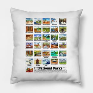 US National Parks I-Z, Watercolors Pillow