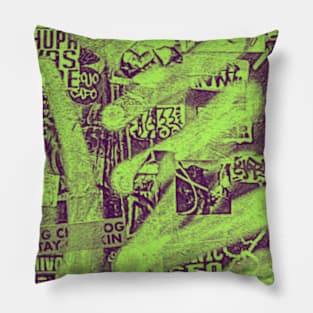 Fluo Green Graffiti NYC Street Art Pillow