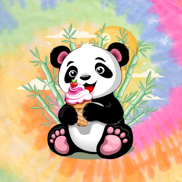 Panda Baby with Ice Cream Summer Character by BluedarkArt