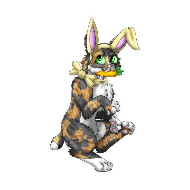 Bobtail BunnyCat: Tortie-Tabby (Yellow) by spyroid101