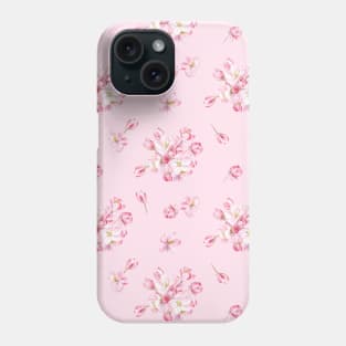 Spring fruit trees blossom on pink Phone Case