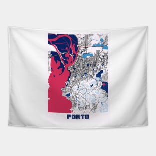 Porto - Portugal MilkTea City Map Tapestry