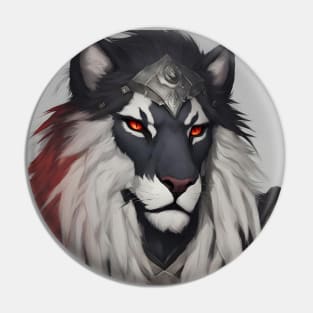 Fantasy lion red and black Pin