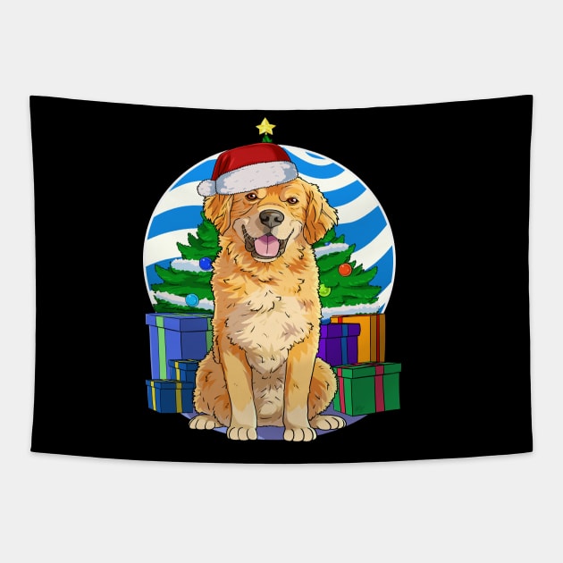 Golden Retriever Dog Christmas Sweater Tree Decoration Tapestry by Noseking