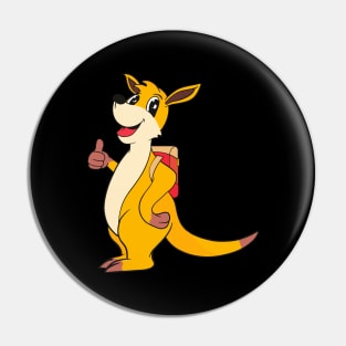 Cartoon Kangaroo Kids School Australia Pin